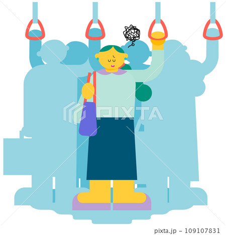 会社に通勤するのが辛そうな女性 109107831