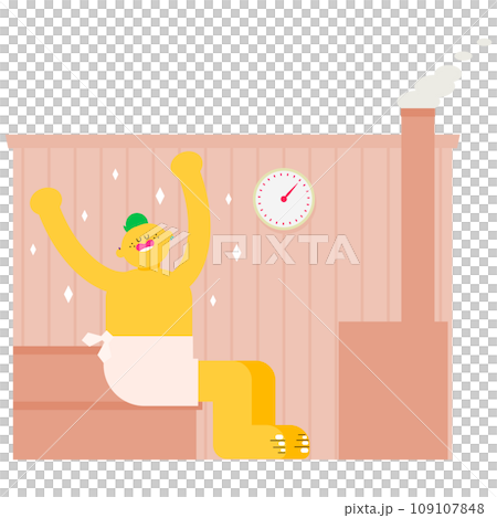 男人在桑拿房裡緩解壓力 109107848