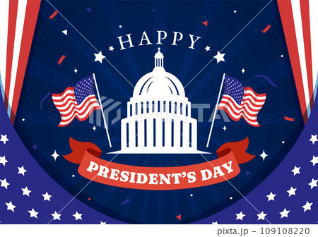 Happy Presidents Day Vector Illustration on 19 February with President America and USA Flag in Flat Cartoon Background Design Happy Presidents Day Vector Illustration on 19 February with President America and USA Flag in Flat Cartoon Background Design 109108220