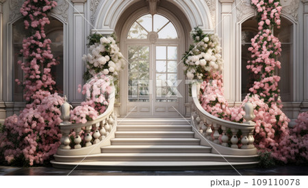 Beautiful entrance way with flowers and steps. Entrance to house 109110078