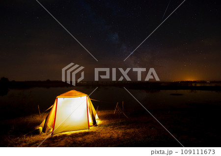 Tent, Camping, Night, Dusk, Blue 109111673