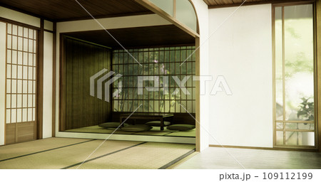 Interior, Empty room and tatami mat floor room modern style. Interior, Empty room and tatami mat floor room modern style. 109112199