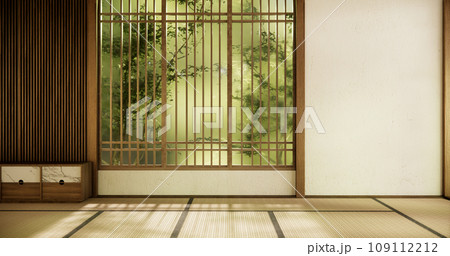 Interior, Empty room and tatami mat floor room modern style. 109112212