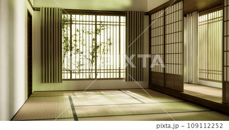 Interior, Empty room and tatami mat floor room modern style. Interior, Empty room and tatami mat floor room modern style. 109112252