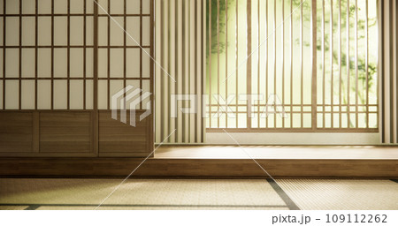 Interior, Empty room and tatami mat floor room modern style. 109112262