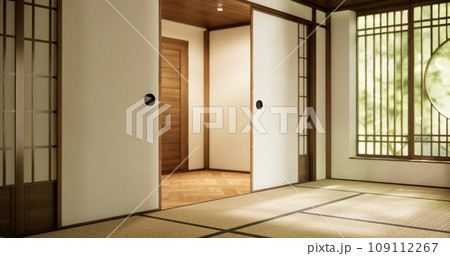 Interior, Empty room and tatami mat floor room modern style. Interior, Empty room and tatami mat floor room modern style. 109112267