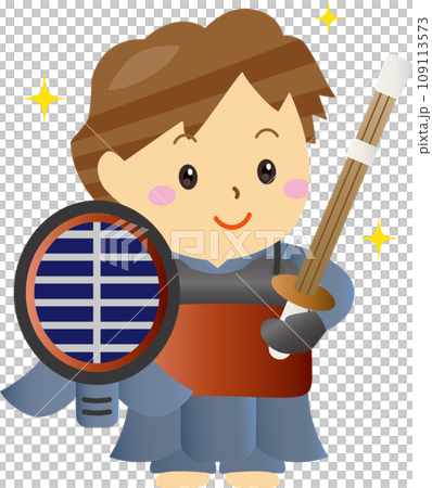 Smiling person wearing kendo armor Smiling person wearing kendo armor 109113573