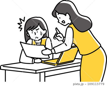 間違いを指摘する女性 109113779