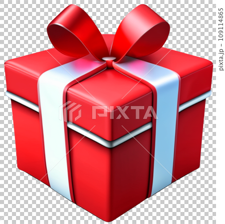 gift box with a red ribbon and bow 109114865
