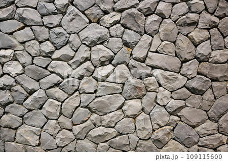 stone texture wall. Grey stone Decorative for rock material construction 109115600