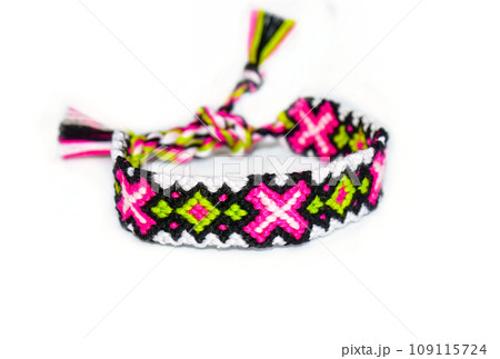 DIY woven friendship bracelets with different braiding. Summer accessory DIY woven friendship bracelets with different braiding. Summer accessory 109115724