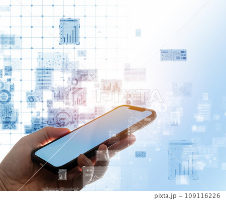 光るスマートフォン 109116226