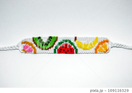 DIY woven friendship bracelets with different braiding. Summer accessory DIY woven friendship bracelets with different braiding. Summer accessory 109116329
