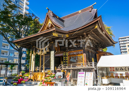 宮城県仙台市宮城野区の榴岡天満宮 拝殿 宮城県仙台市宮城野区の榴岡天満宮 拝殿 109116964