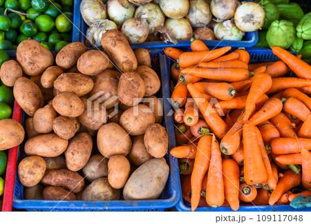 Many vegetables in the Vinh Hai market of Nha Trang Vietnam 109117048
