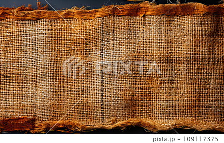 Textural background, old fabric of coarse-grained weave of threads. 109117375
