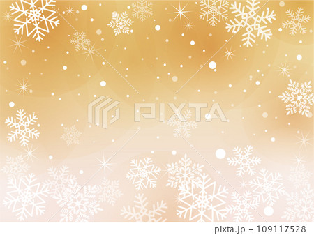 キラキラ雪の結晶　イメージ　ゴールド 109117528
