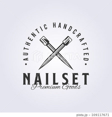 crossing nail set logo vintage vector illustration design 109117671