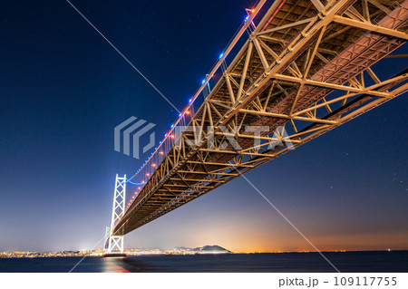 【兵庫県】明石海峡大橋　夜景 109117755