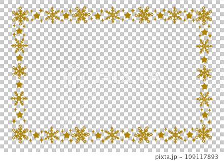 gold snowflake frame 109117893