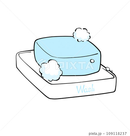 水色の石鹸のイラスト 109118237