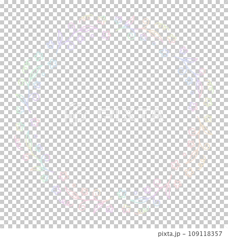 Circle floral flower cute minimal hologram y2k fairy border frame spring summer wedding day baby shower birthday decoration 109118357