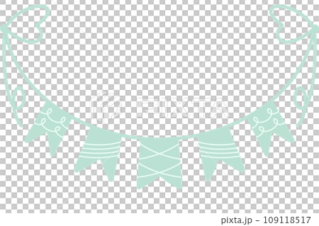 flag bunting illustration carnival garland birthday new year baby shower party decoration banner colorful pennant 109118517