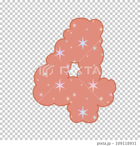 Number Alphabet Cloud Bubble Cute Typography pastel colorful Trendy Retro Y2k childish for birthday nursery baby shower	 109118931