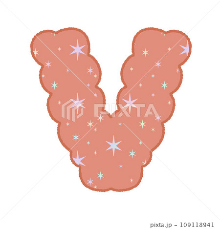 Alphabet Cloud Bubble Cute Typography pastel colorful Trendy Retro Y2k childish for birthday nursery baby shower	 109118941