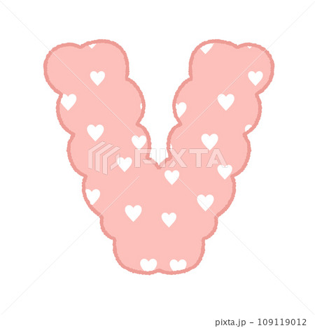 Alphabet Cloud Bubble Cute heart Typography pastel colorful Trendy Retro Y2k childish for birthday nursery baby shower	 109119012