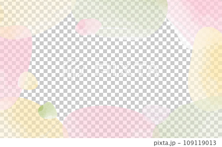 水彩風な可愛いパステルカラーのフレームイラスト(文字なし) 水彩風な可愛いパステルカラーのフレームイラスト(文字なし) 109119013