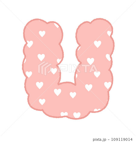 Alphabet Cloud Bubble Cute heart Typography pastel colorful Trendy Retro Y2k childish for birthday nursery baby shower	 109119014