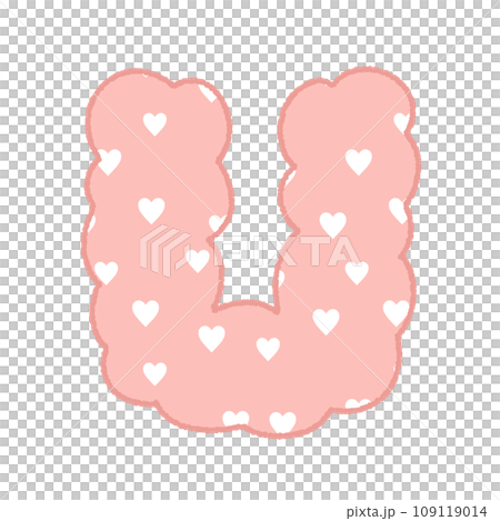 Alphabet Cloud Bubble Cute heart Typography pastel colorful Trendy Retro Y2k childish for birthday nursery baby shower	 109119014