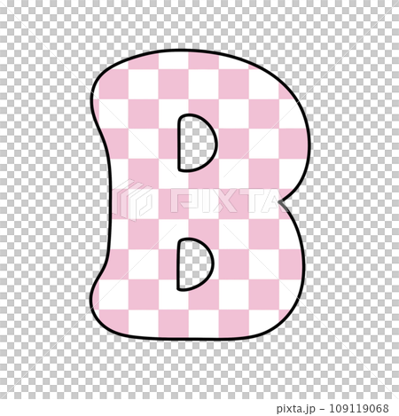 Pink Groovy checkered chess letter alphabet groovy retro font valentine vintage y2k 109119068