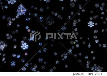 空から降ってくる透明な雪の結晶 空から降ってくる透明な雪の結晶 109120618