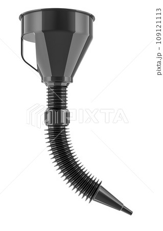 Wide Mouth Oil Funnel with Flexible Extension Nozzle Hose with Handle. 3D rendering 109121113