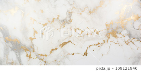White marble with gold veins and inclusions 109121940