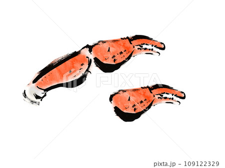 ズワイガニの足の和風手描きイラスト ズワイガニの足の和風手描きイラスト 109122329