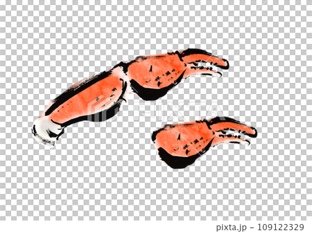 ズワイガニの足の和風手描きイラスト ズワイガニの足の和風手描きイラスト 109122329
