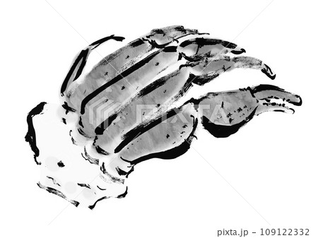 ズワイガニの足の和風手描きイラスト ズワイガニの足の和風手描きイラスト 109122332