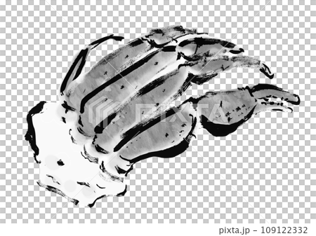 Japanese style hand drawn illustration of snow crab legs 109122332