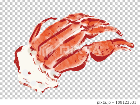 ズワイガニの足の和風手描きイラスト ズワイガニの足の和風手描きイラスト 109122333