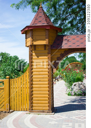 Entrance to the amusement park, gates, abstraction - castle concept 109122380