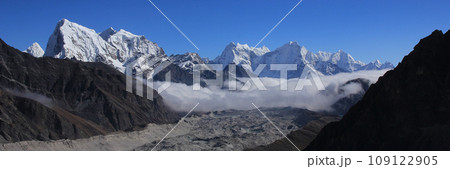 Thonak Tsho, Ngozumba Glacier and high mountains in the Himalayas. 109122905