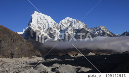 Ngozumba Glacier and high mountains Cholatse and Tobuche, Nepal. Ngozumba Glacier and high mountains Cholatse and Tobuche, Nepal. 109122918