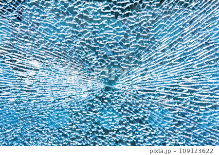 Broken blue glass 109123622