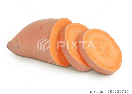 Sweet potato isolated on white background with full depth of field Sweet potato isolated on white background with full depth of field 109123716