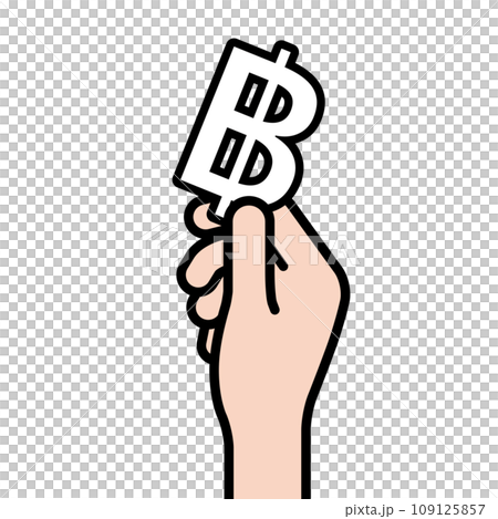 通貨記号を持つ手のイラスト素材 109125857
