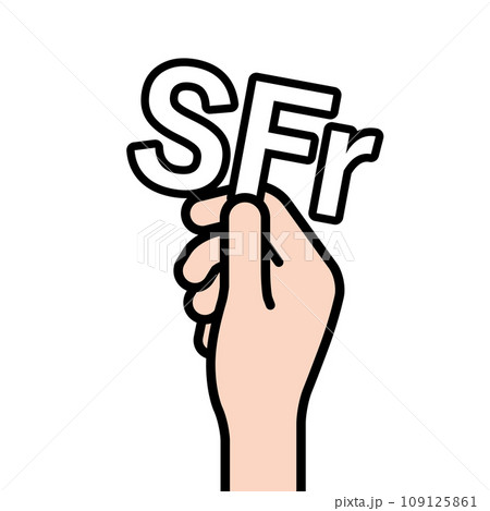 通貨記号を持つ手のイラスト素材 109125861