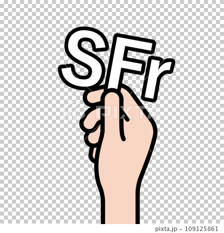 通貨記号を持つ手のイラスト素材 109125861